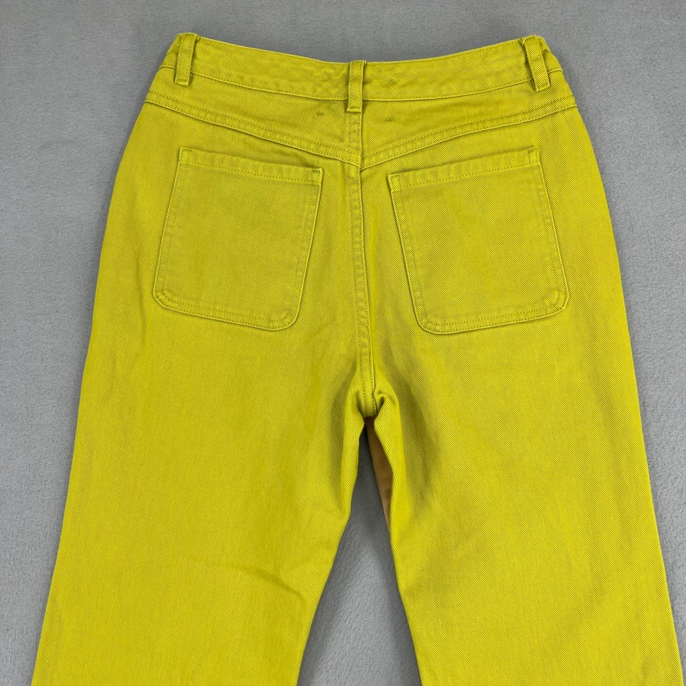 Paloma Wool Women Lime Green Tan Two Tone Colorblock Straight Leg Pants Size 36 - Picture 12 of 14
